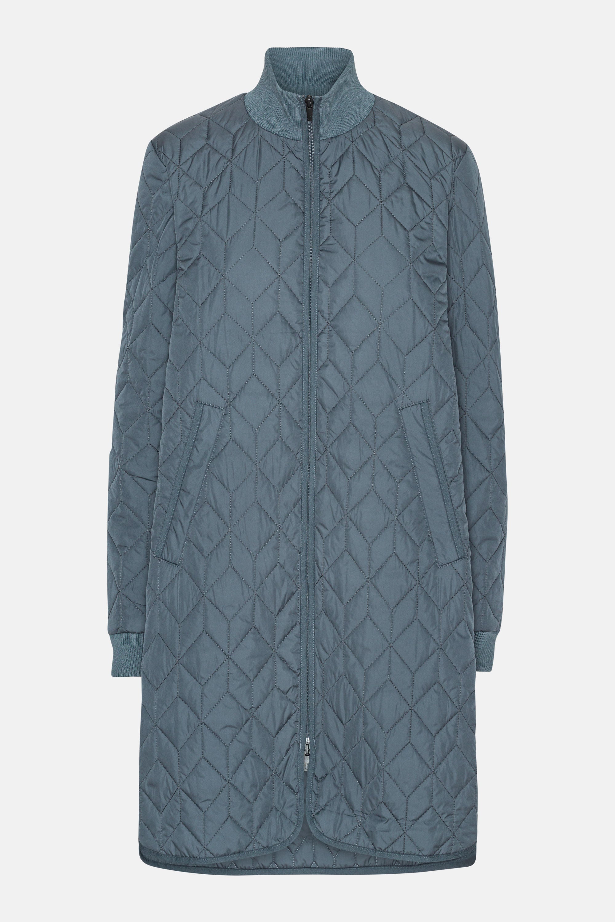 Lang Quiltet Jakke - Ombre Blue
